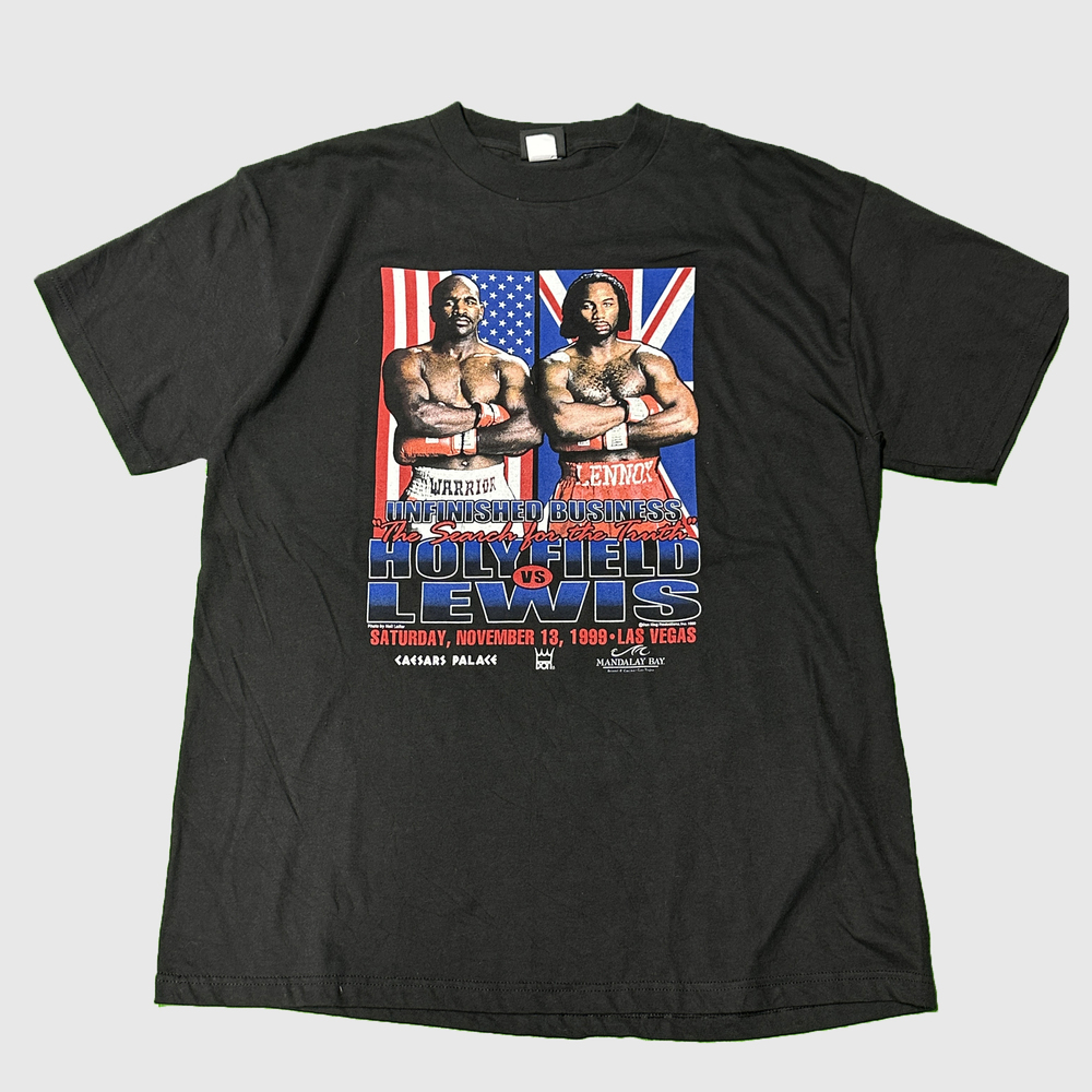 Vintage Caesars Holyfield vs. Lewis Boxing Graphic T-Shirt Size XL